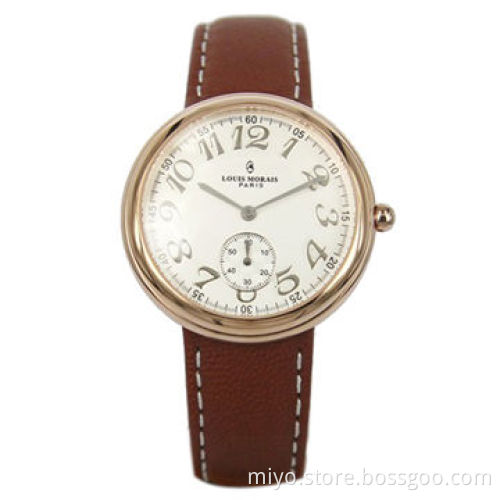 Top Class Men's Business Watch with Genuine Leather Band and Stainless Steel Case